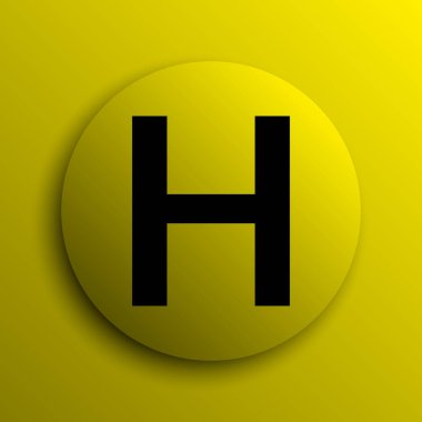 Hastane simgesi. Sarı Internet düğmesi