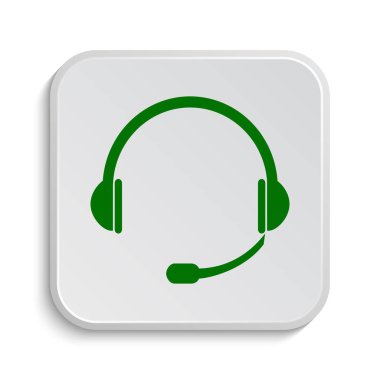 Kulaklık simgesi. Beyaz arka plan üzerinde Internet düğmesi