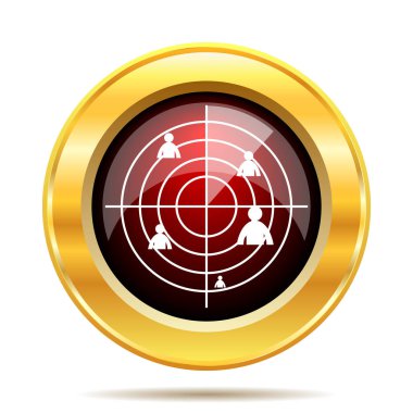 Radar simgesi. Beyaz arka plan üzerinde Internet düğmesi