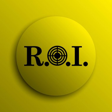 Yatırım getirisi simgesi. Sarı Internet düğmesi