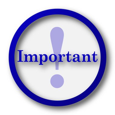 Önemli simgesi. Beyaz zemin üzerine mavi Internet düğme