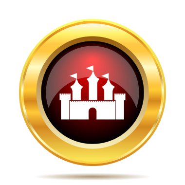 Kale simgesi. Beyaz arka plan üzerinde Internet düğmesi