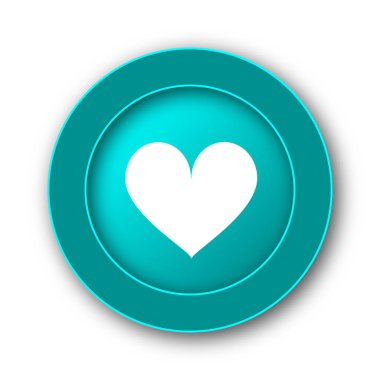 Kalp simgesi. Beyaz adam Internet düğmesini