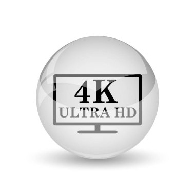 4 k ultra Hd simgesi. Beyaz adam Internet düğmesini