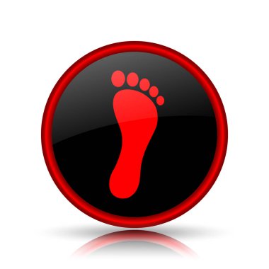 Ayak yazdırma simgesi. Beyaz arka plan üzerinde Internet düğmesi