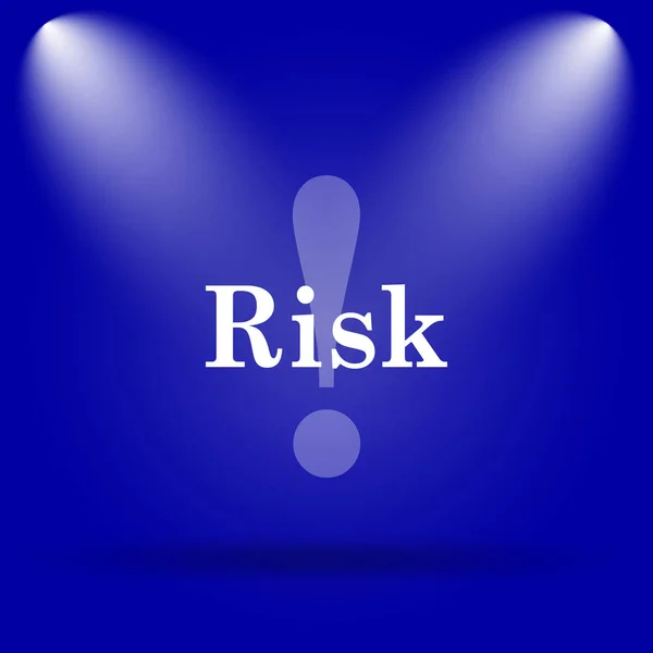 Risk Icon Flat Icon Blue Background — Stock Photo, Image