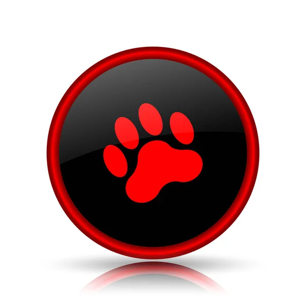 Paw Print Icon Internet Button White Background — Stock Photo, Image