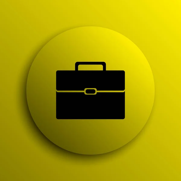 ブリーフケース アイコン 黄色のインター ネット ボタン — ストック写真