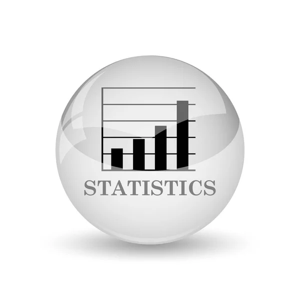 Statistik Simgesi Beyaz Adam Internet Düğmesini — Stok fotoğraf