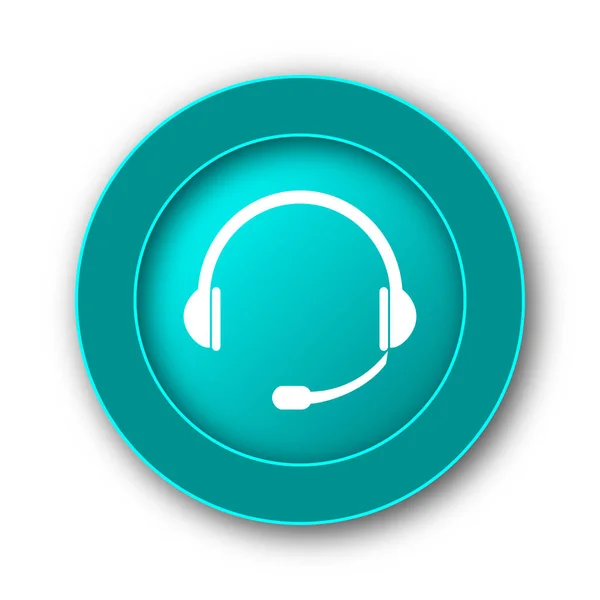 Headphones Icon Internet Button White Backgroun — Stock Photo, Image