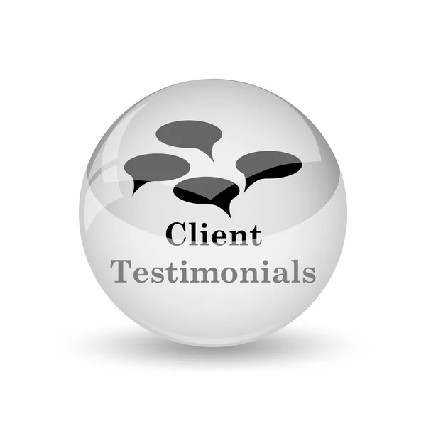 Client Testimonials Icon Internet Button White Backgroun — Stock Photo, Image