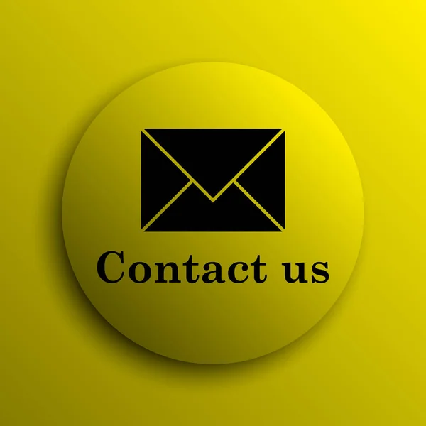 Kontaktujte Nás Ikonu Žluté Tlačítko Internet — Stock fotografie