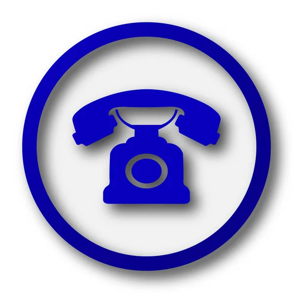 Telefon Ikonra Fehér Alapon Kék Internet Gomb — Stock Fotó