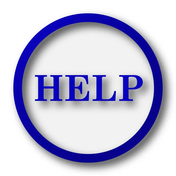 Icono Ayuda Botón Azul Internet Sobre Fondo Blanco —  Fotos de Stock