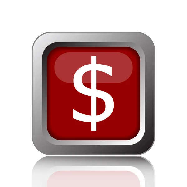 Dollar Icon Internet Button White Backgroun — Stock Photo, Image