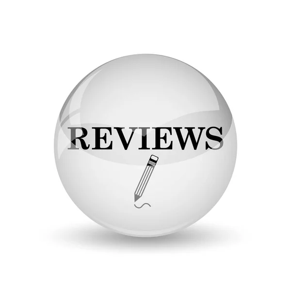 Reviews Icon Internet Button White Backgroun — Stock Photo, Image