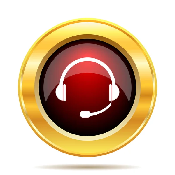 Headphones Icon Internet Button White Background — Stock Photo, Image