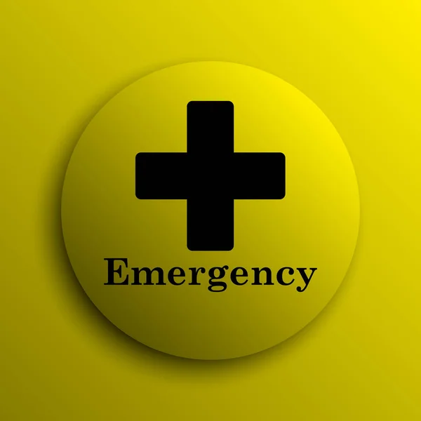 Ícone Emergência Botão Amarelo Internet — Fotografia de Stock