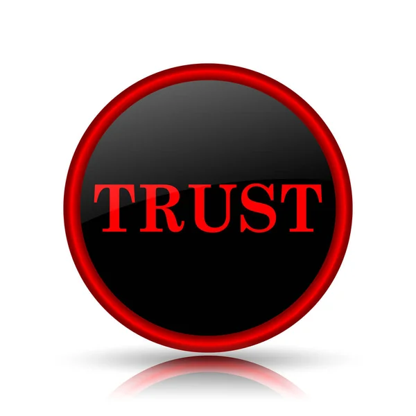Încredere Icon Buton Internet Fundal Alb — Fotografie, imagine de stoc