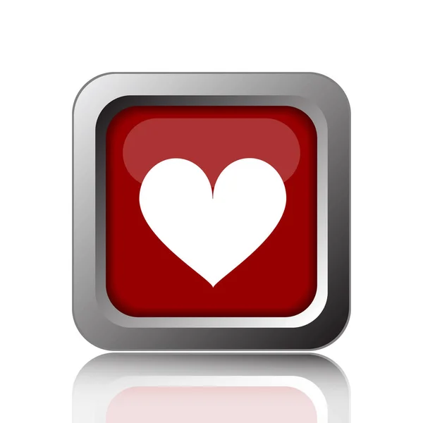 Heart Icon Internet Button White Backgroun — Stock Photo, Image