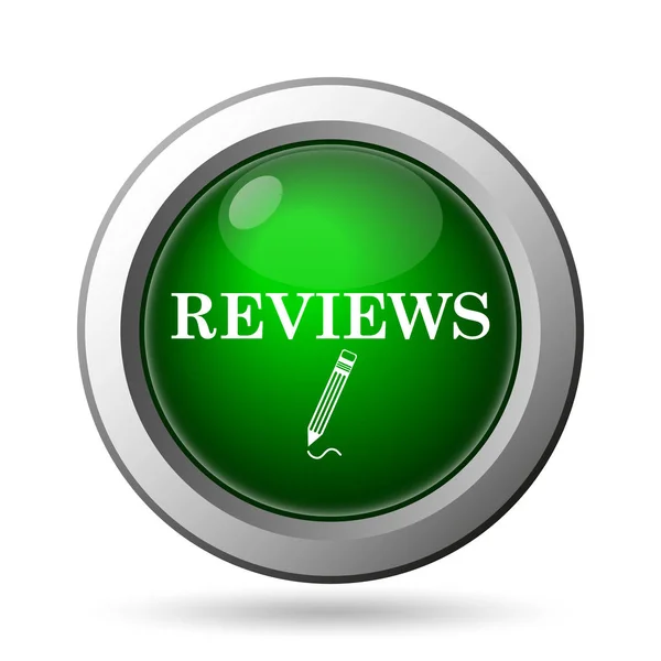 Reviews Icon Internet Button White Backgroun — Stock Photo, Image