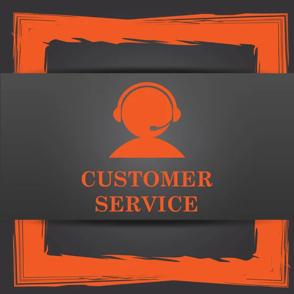 Customer Service Icon Internet Button Grey Background — Stock Photo, Image