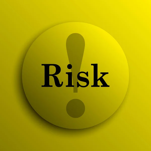 风险图标 黄色互联网按钮 — 图库照片