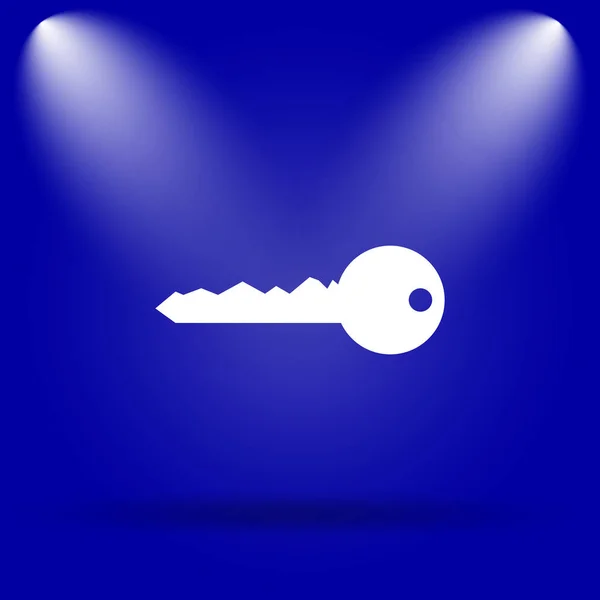 Anahtar Simgesi Mavi Arka Plan Üzerinde Düz Simgesi — Stok fotoğraf