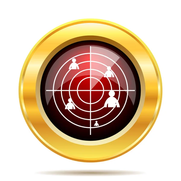 Radar simgesi. Beyaz arka plan üzerinde Internet düğmesi