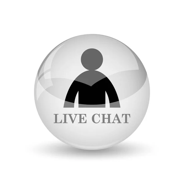 Live Chat Icon Кнопка Интернет Белом Фоне — стоковое фото