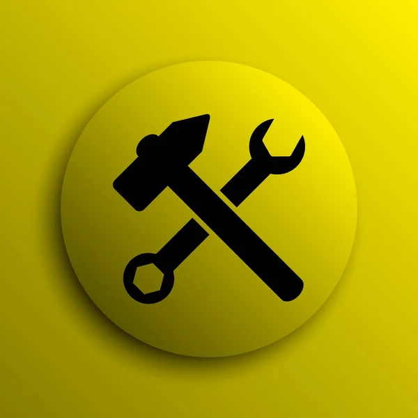 Ikona Narzędzia Żółty Przycisk Internet — Zdjęcie stockowe