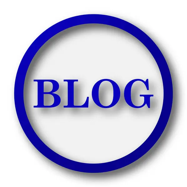 ブログのアイコン 白の背景に青のインター ネット ボタン — ストック写真