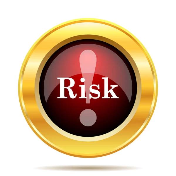 Risk Ikonen Internet Knappen Vit Bakgrund — Stockfoto