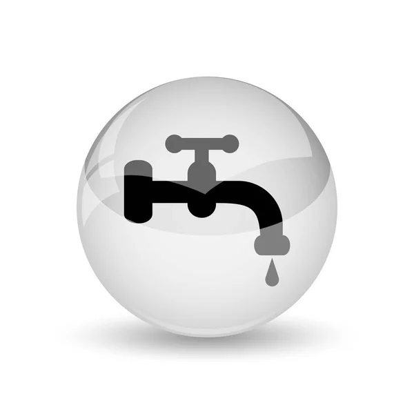 Water Tap Icon Internet Button White Backgroun — Stock Photo, Image