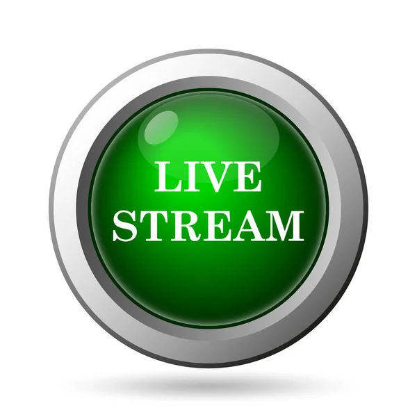 Live Stream Icon Internet Button White Backgroun — Stock Photo, Image