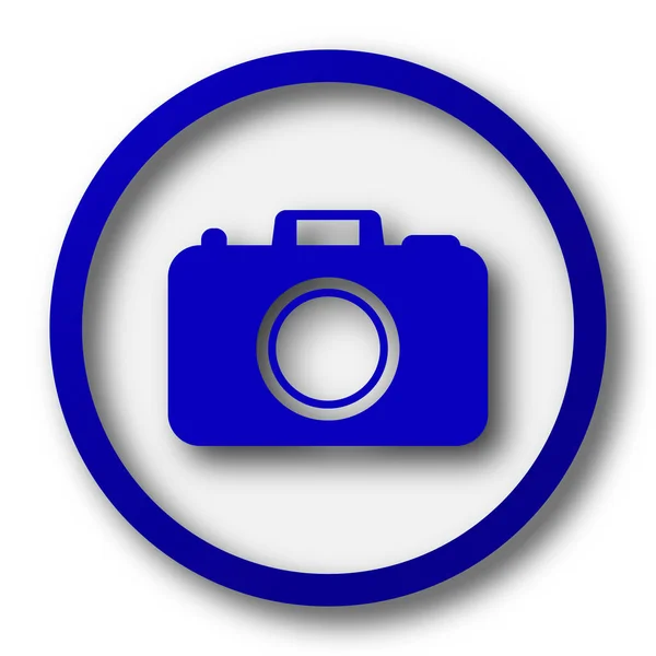 Foto Camera Pictogram Internet Knop Witte Achtergrond — Stockfoto