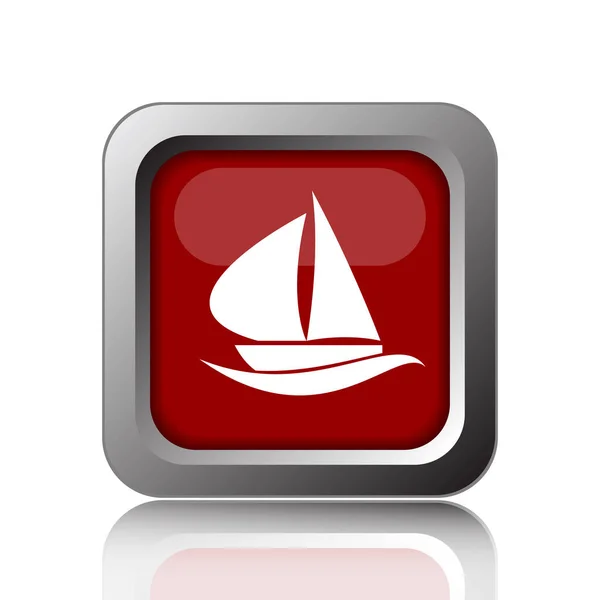 Sailboat Icon Internet Button White Backgroun — Stock Photo, Image