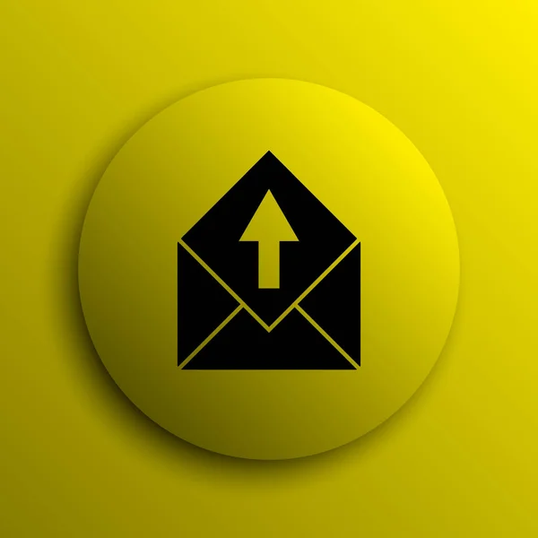 Odešlete Mailové Ikony Žluté Tlačítko Internet — Stock fotografie