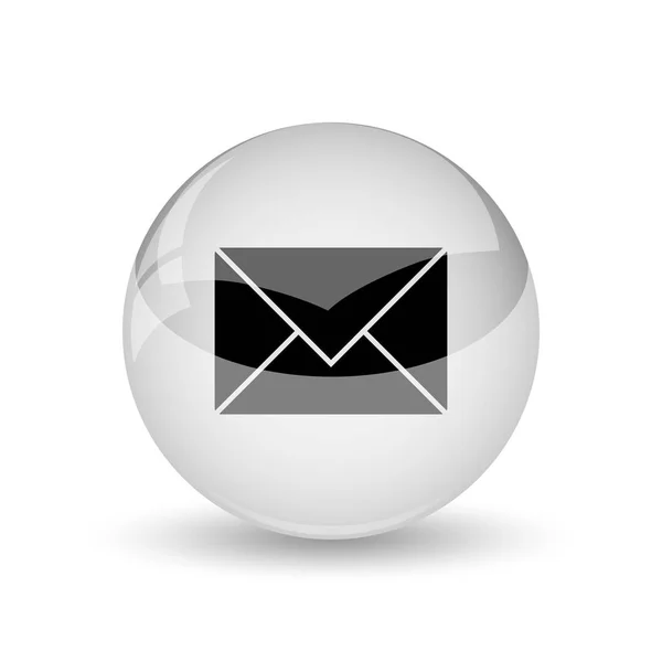 Ícone Mail Botão Internet Backgroun Branco — Fotografia de Stock