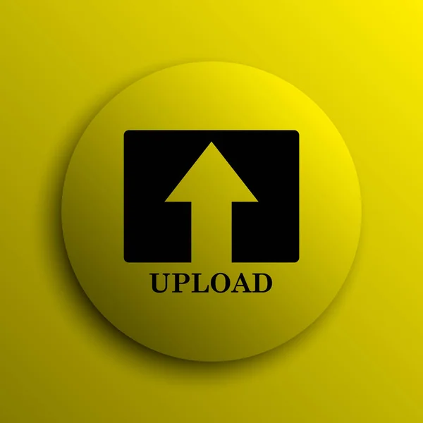 アイコンをアップロードします 黄色のインター ネット ボタン — ストック写真