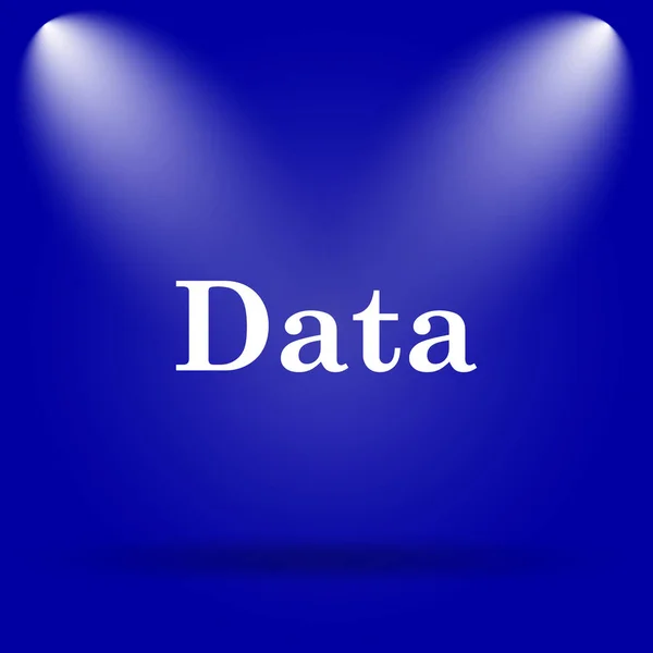 Data Icon Flat Icon Blue Background — Stock Photo, Image