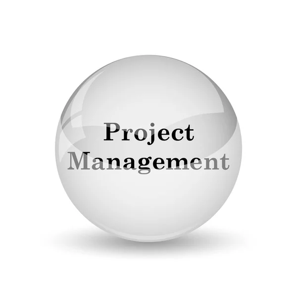 Иконка Управления Проектом Кнопка Интернет Белом Фоне — стоковое фото
