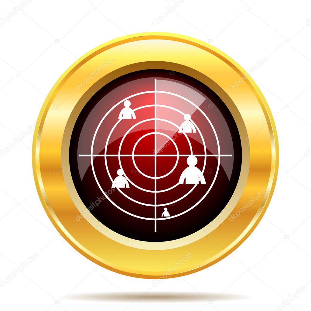 Radar icon. Internet button on white background