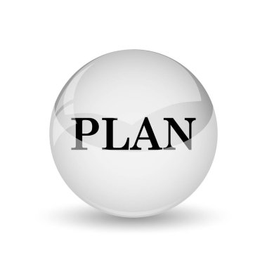 Planı simgesi. Beyaz adam Internet düğmesini