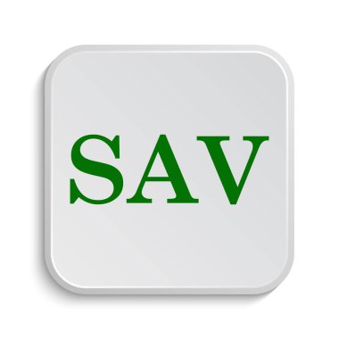 Sav simgesi. Beyaz arka plan üzerinde Internet düğmesi