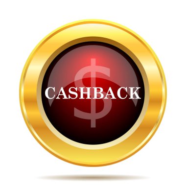 Cashback simgesi. Beyaz arka plan üzerinde Internet düğmesi