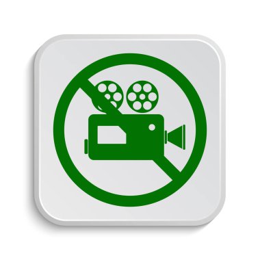 Video kamera simgesi. Beyaz kağıt üstünde Internet düğme