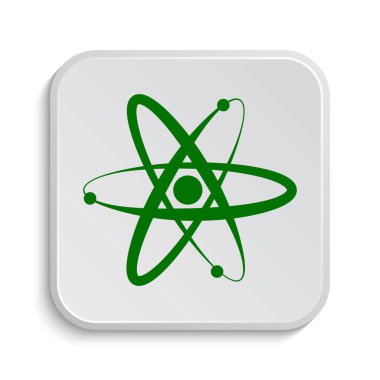 Atomlar simgesi. Beyaz arka plan üzerinde Internet düğmesi
