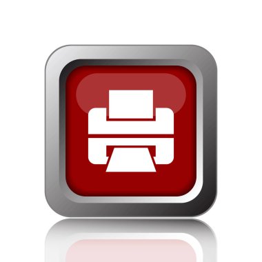 Yazıcı simgesi. Beyaz adam Internet düğmesini