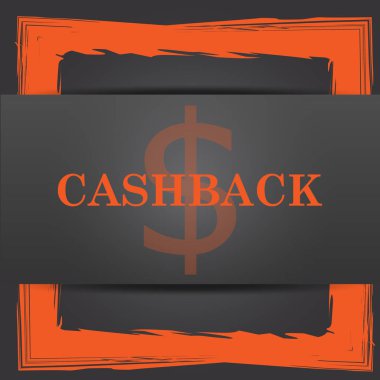 Cashback simgesi. Internet düğmesi gri arka plan üzerinde